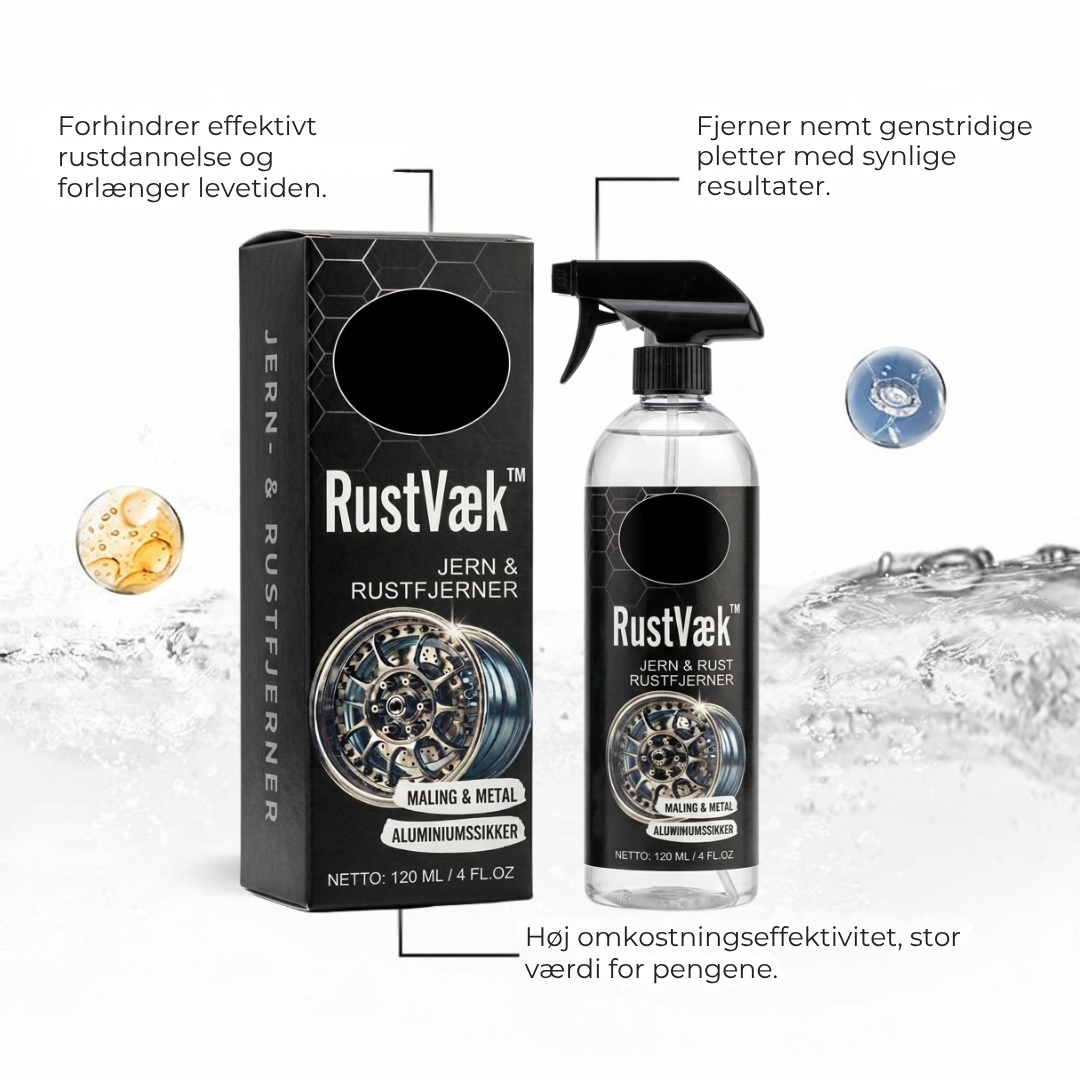 RustVæk™ Rustfjerner spray til bil og metaloverflader
