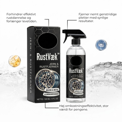 RustVæk™ Rustfjerner spray til bil og metaloverflader