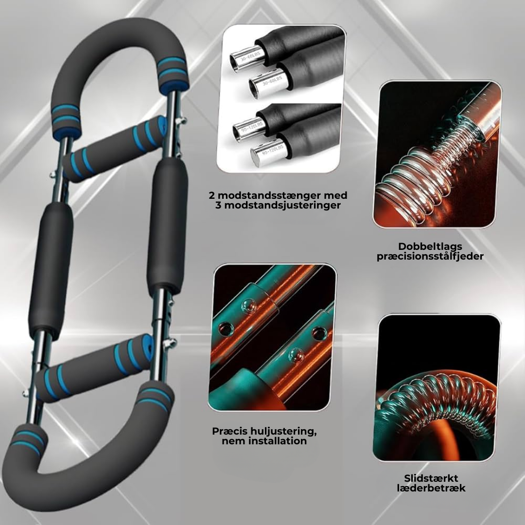 ArmTrainer Pro™ | Styrk arme, bryst og skuldre i én bevægelse