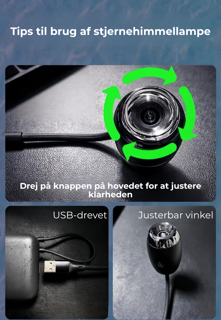 StjerneGlød™  Mini natlys med galaxieprojektion