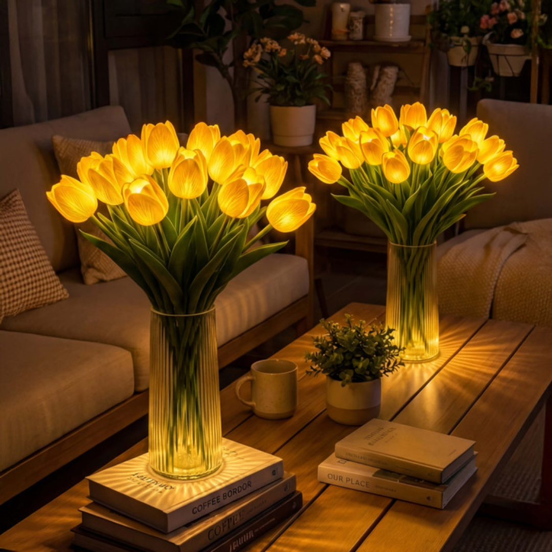 TulipGlød™  Dekorative LED-tulipaner med varm, romantisk stemningsbelysning