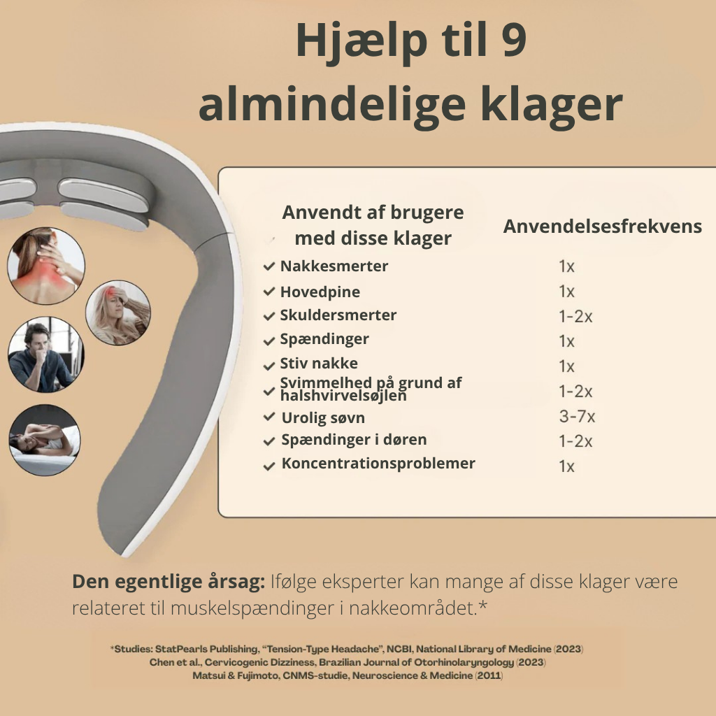ZenNekke™ | 11-i-1 halsløsning | Slap af i nakkemusklerne på bare 15 minutter – hvor og når du vil
