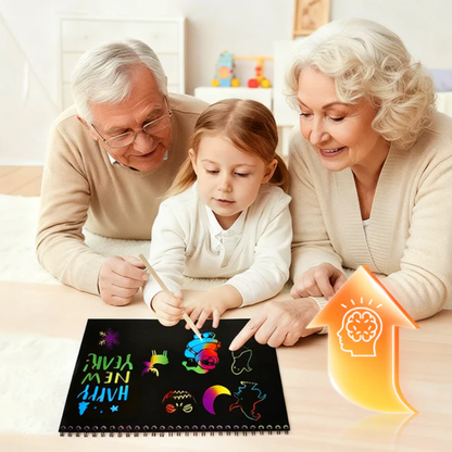 FarveKunst | Det magiske regnbueskrabepapir med træpen