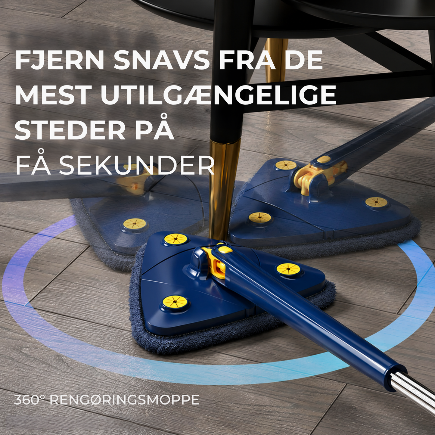 DrejmeMoppe™ Selvudvridende 360° moppe med trekanthoved - inkl. 2 moppeklude