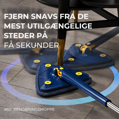 DrejmeMoppe™ Selvudvridende 360° moppe med trekanthoved - inkl. 2 moppeklude