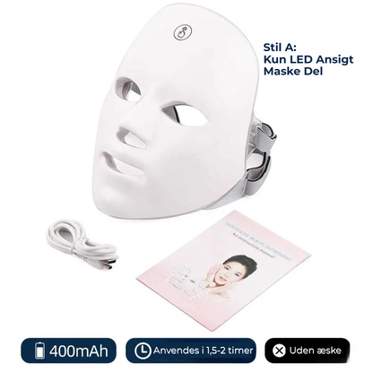 RødLysterapi Ansigtsmaske | Få Spa-Kvalitet Hudpleje Hjemme – LED Ansigts- & Nakkemaske til Anti-Aging og Strålende Hud!