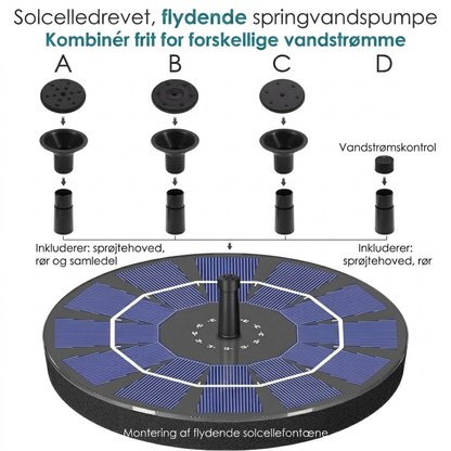 SolFontæne™ Solardrevet fontænepumpe til dam og fuglebad