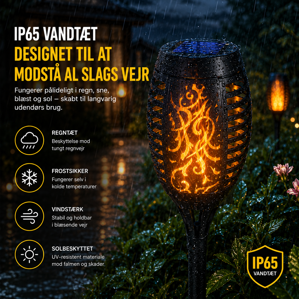 HaveFlamme™ Solcellefakkel med realistisk flamme-effekt
