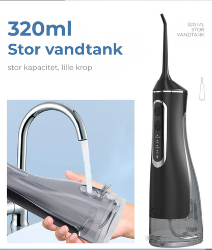 AquaSmil™ | Bærbar vandflosser med 4 tilstande og 5 mundstykker