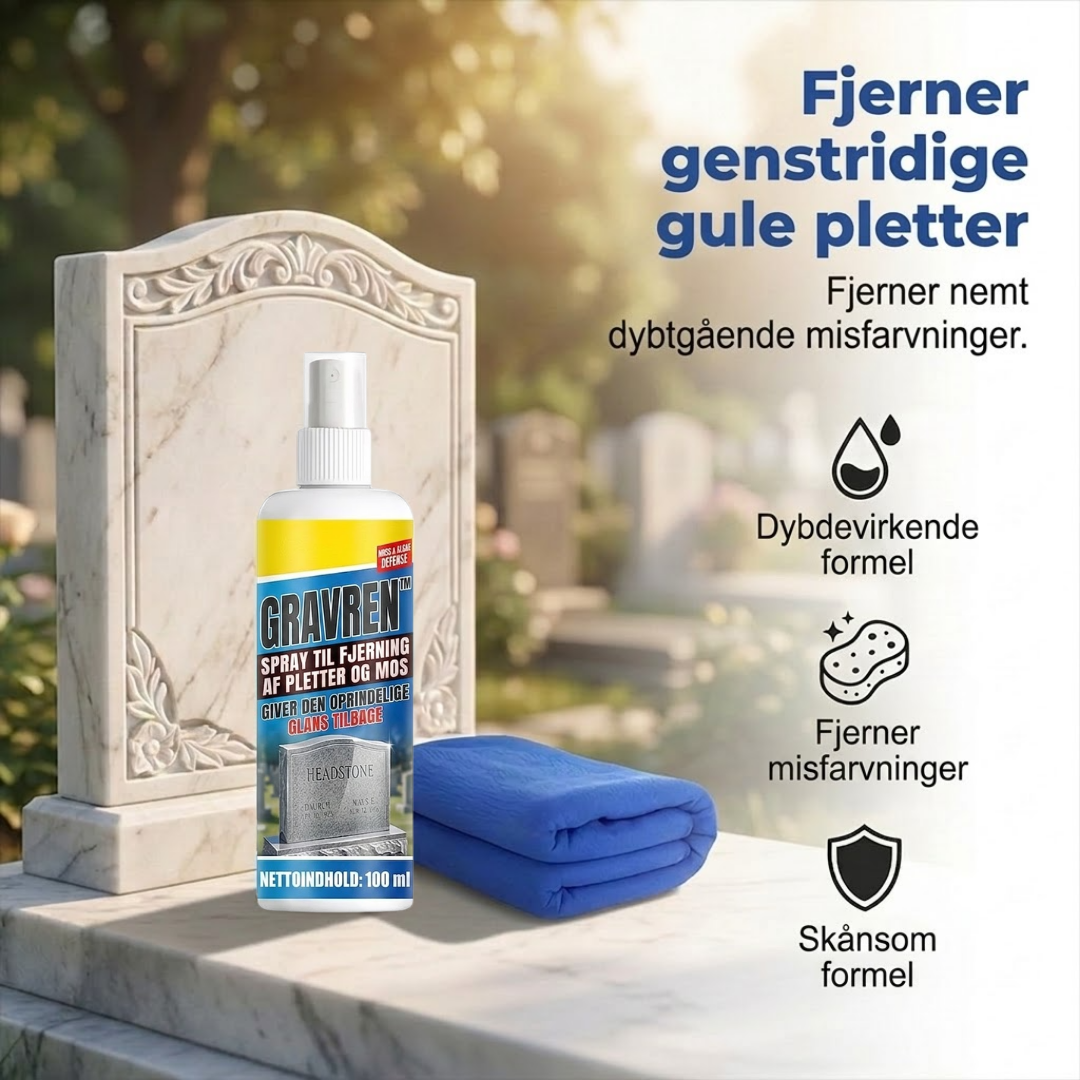 GravRen™ Rengørings- og restaureringsspray til gravsten