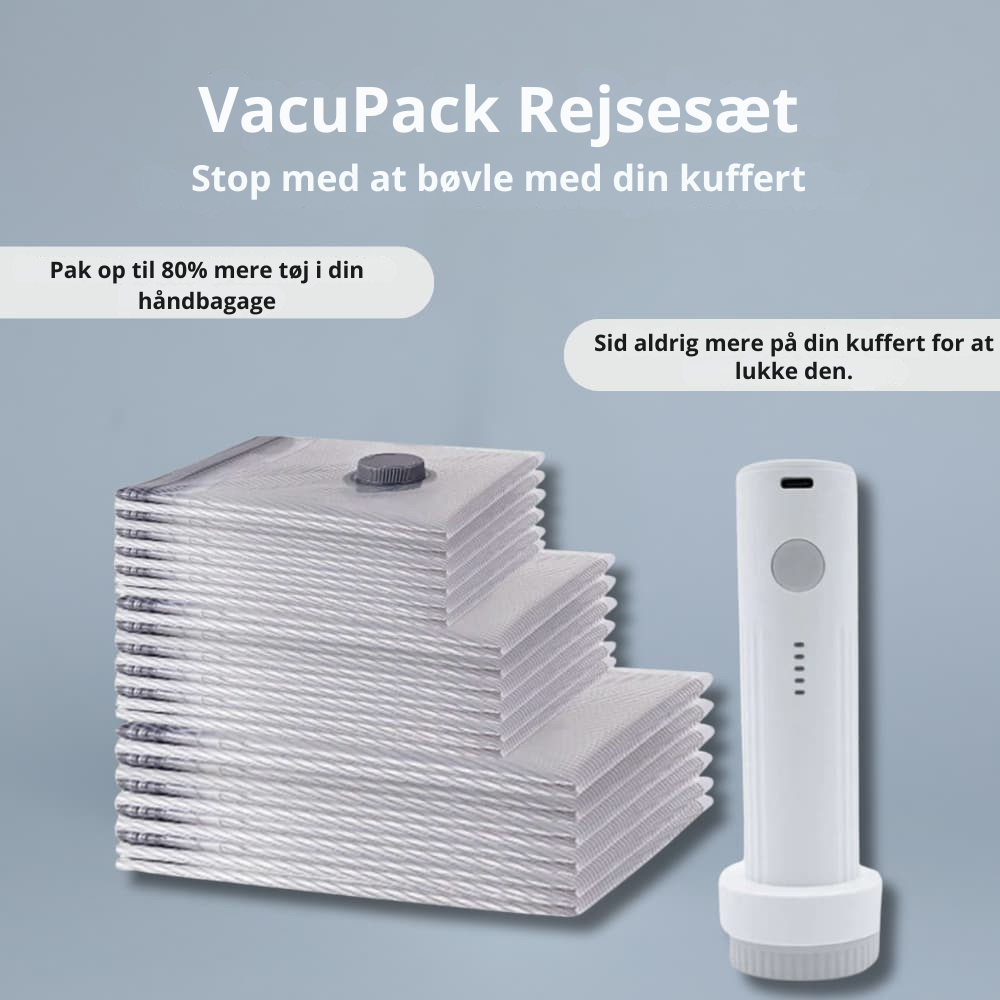 VakuRum™ – Sug luften ud og få dobbelt så meget plads i kufferten og skabet