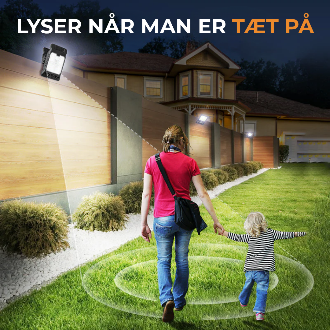 SolKlip™  Solardrevet udendørslampe med bevægelsessensor