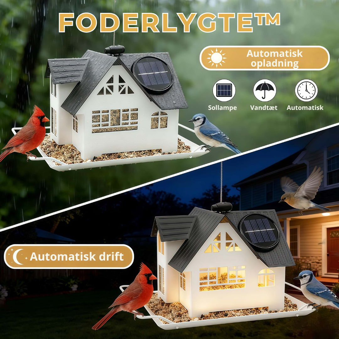 FoderLygte™ Solardrevet fuglefoderhus