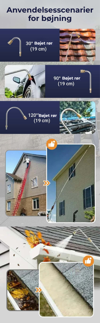 TryKRen™  Teleskopisk højtryksrenser – rengør hele huset uden stige