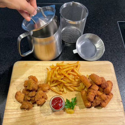FrityrPot™ Frituregryde med oliefilter – spar olie og undgå spild