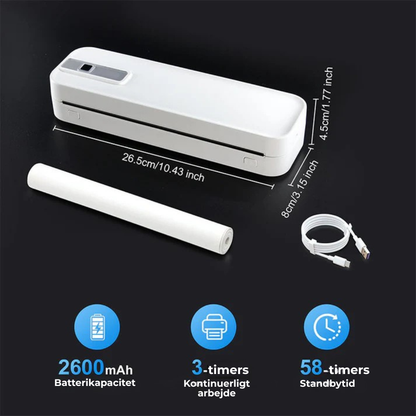 PrintGo™ l Mini Bærbar Bluetooth-printer