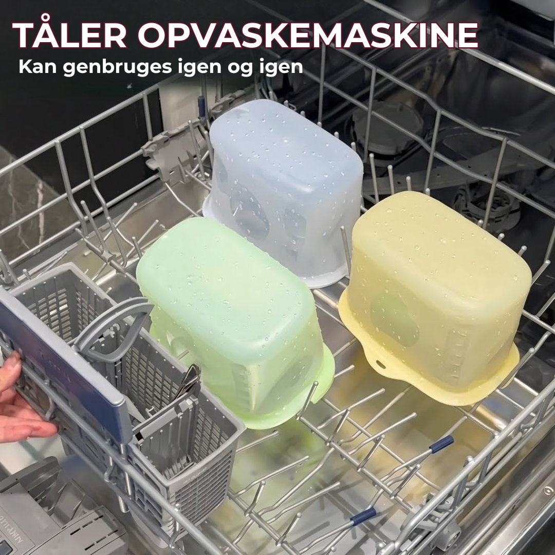 EcoFrisk™ | Genanvendelig silikonepose, mikrobølgeovnssikker og lækagesikker