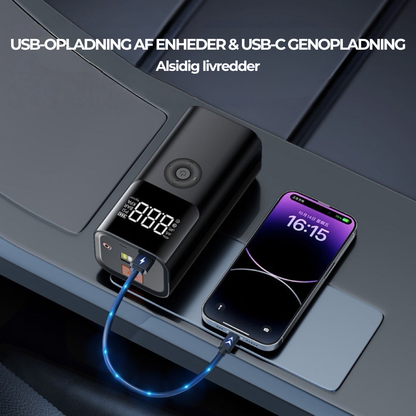 NødStart™ 5-i-1 bærbar bilstarter – et must-have til enhver bilnødsituation