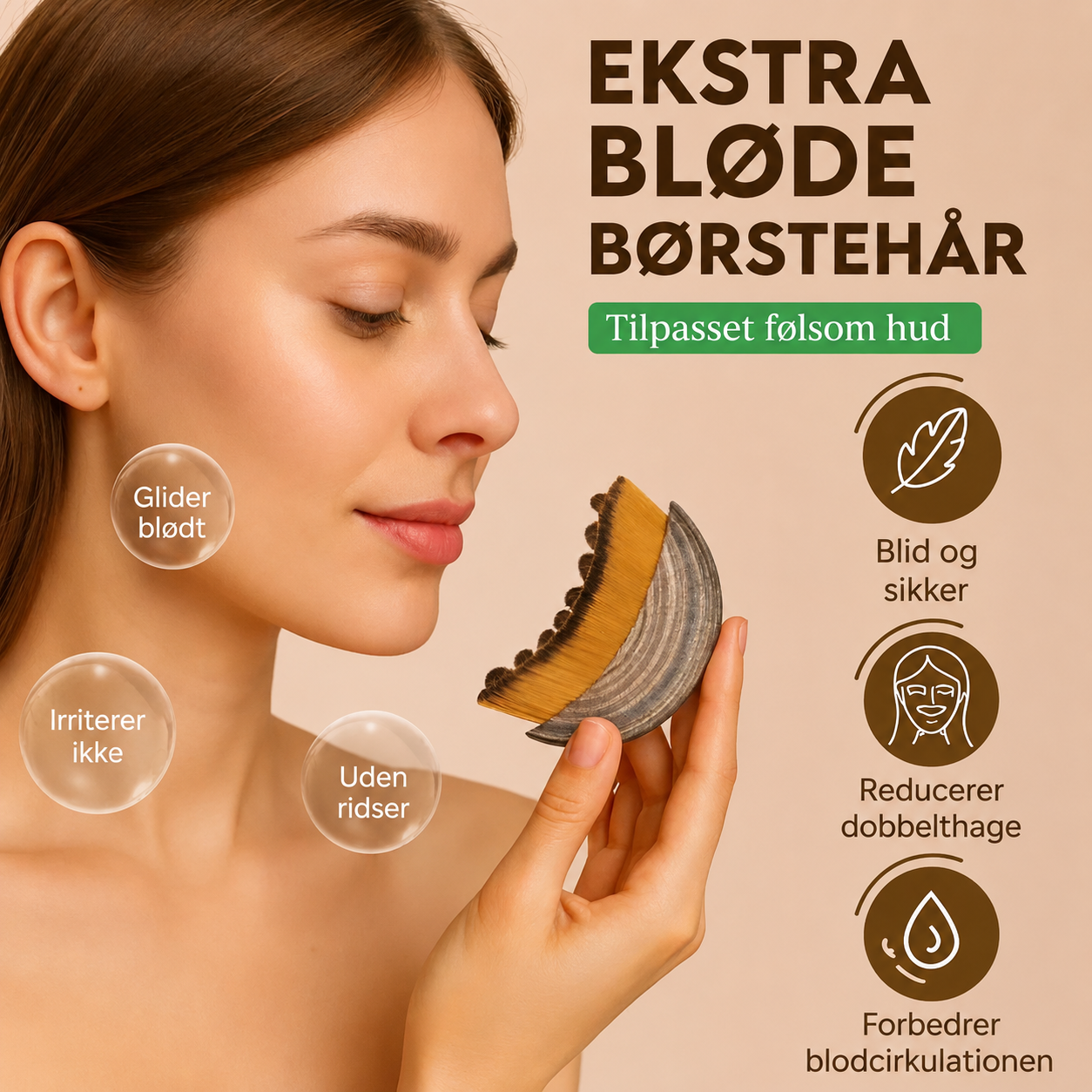 LymfeGlød Børste™ 5 minutters ritual for strammere konturer og synlig glød