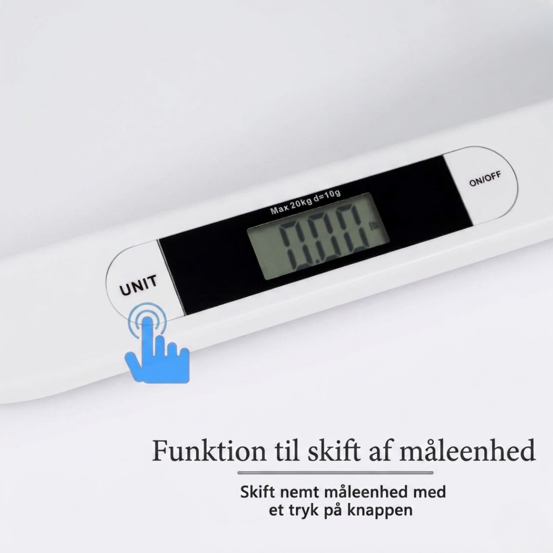 BabyVægt™ Elektronisk babyvægt med LCD – præcis vejning til 0-3 år – op til 20 kg