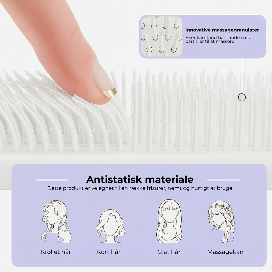 LykkeBørste| Den Smarte Kam Der Rengør Sig Selv