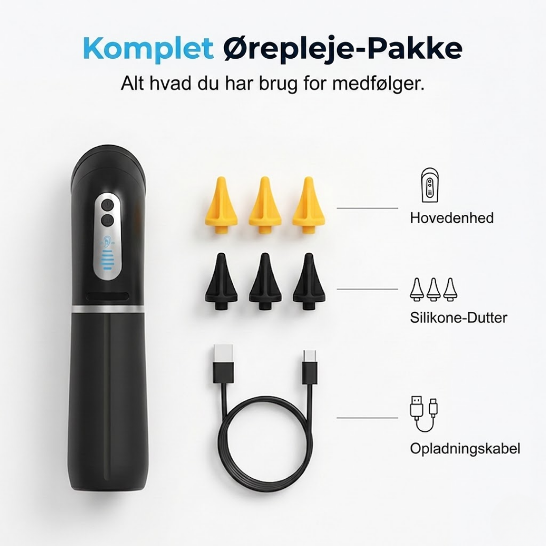 ØreFlow™ Elektrisk øreskyller – alternativet til vatpinde