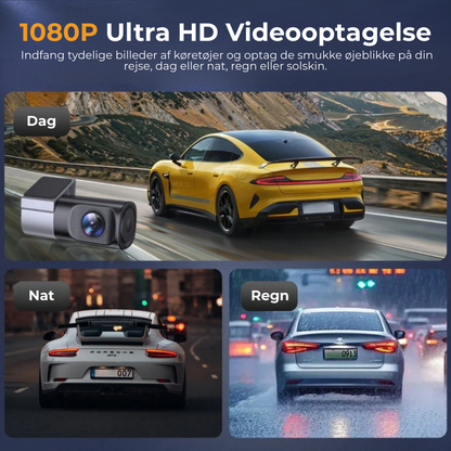 Dashcam med nattesyn | Gå Ikke Glip af Noget — 1080P Dashcam med 360° View