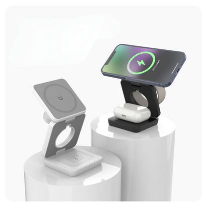 OpladStativ™: Multifunktionel Foldbar Magnetisk Opladnings Stativ