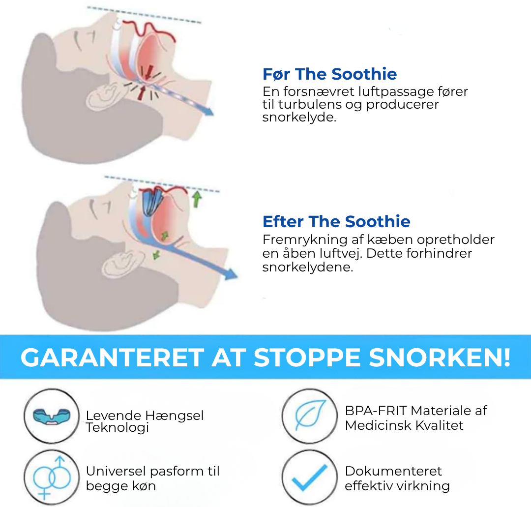 SnorkStopper™ | Slip af med snorken og søvnløse nætter – få rolig og dyb søvn på kun én nat!