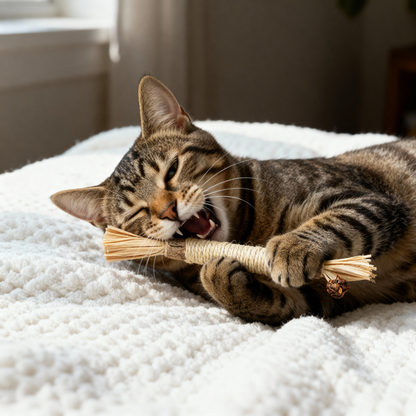 KatteKnas™ Naturlige silvervine tandpinde – rene tænder, glad kat