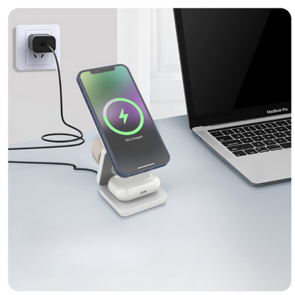 OpladStativ™: Multifunktionel Foldbar Magnetisk Opladnings Stativ