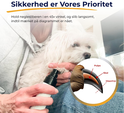 PetKlip™ | USB-genopladelig neglesliber til kæledyr – Støjsvag elektrisk negletrimmer til hunde og katte, perfekt til potepleje og klipning