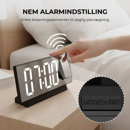 TidLys™ | Start Dagen Klogere – LED Projektion Vækkeur til Perfekt Tid