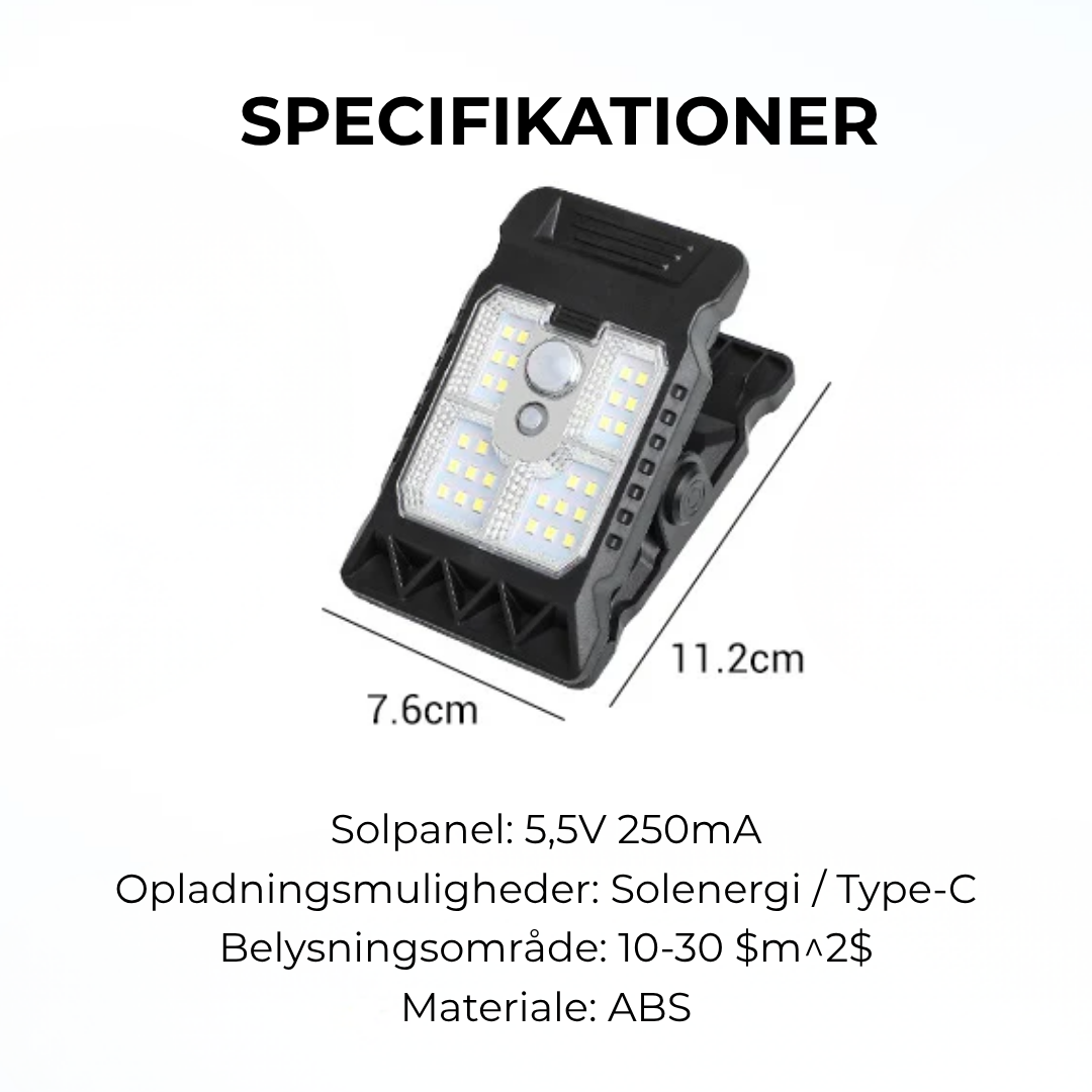 SolKlip™  Solardrevet udendørslampe med bevægelsessensor