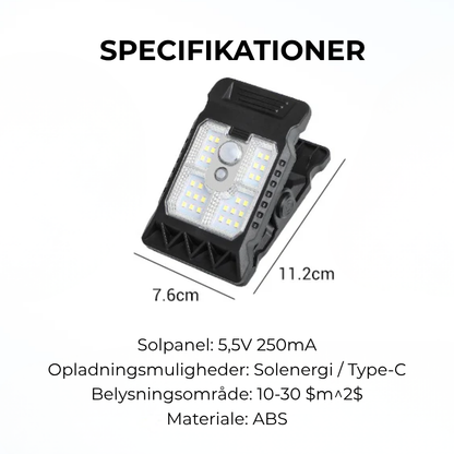 SolKlip™  Solardrevet udendørslampe med bevægelsessensor
