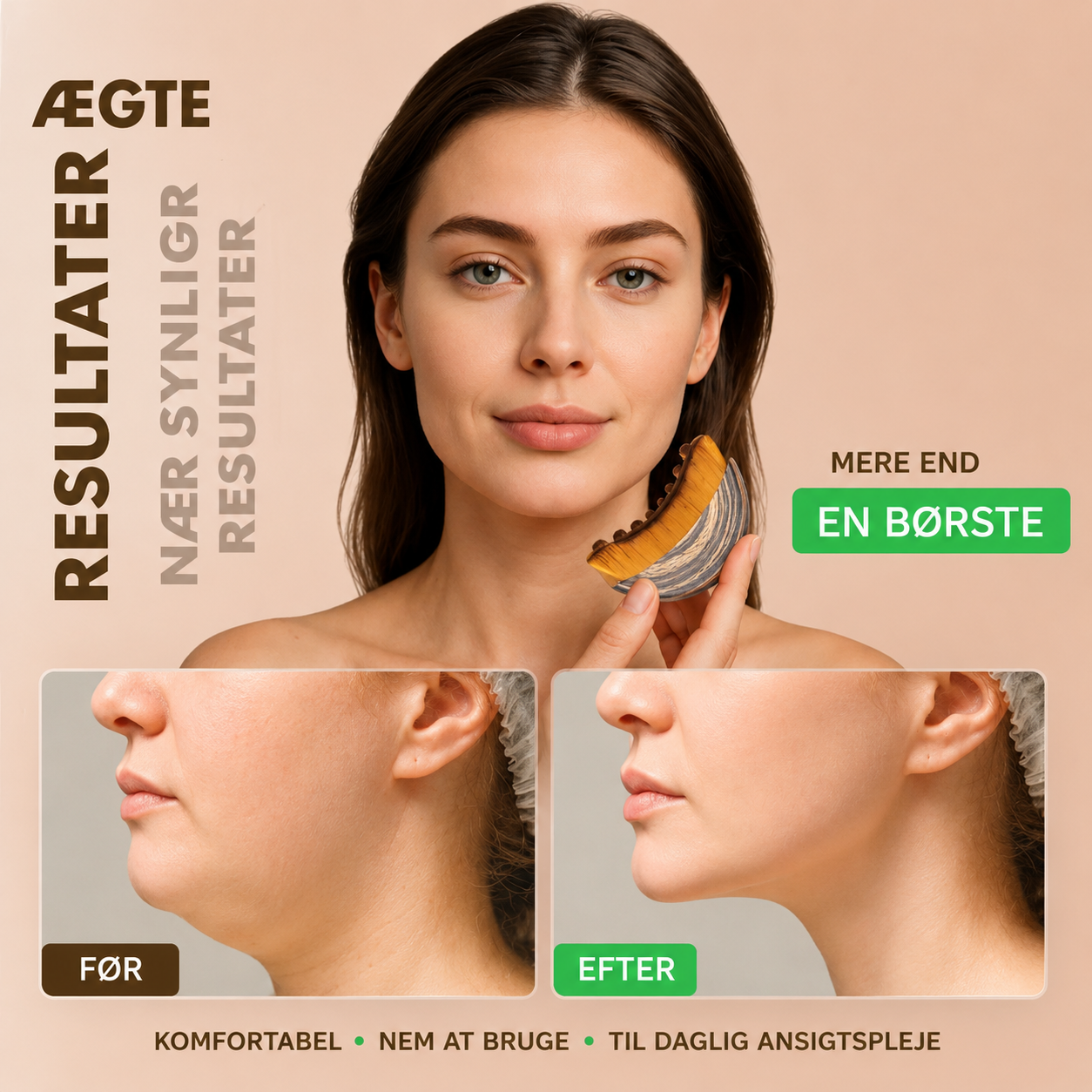 LymfeGlød Børste™ 5 minutters ritual for strammere konturer og synlig glød