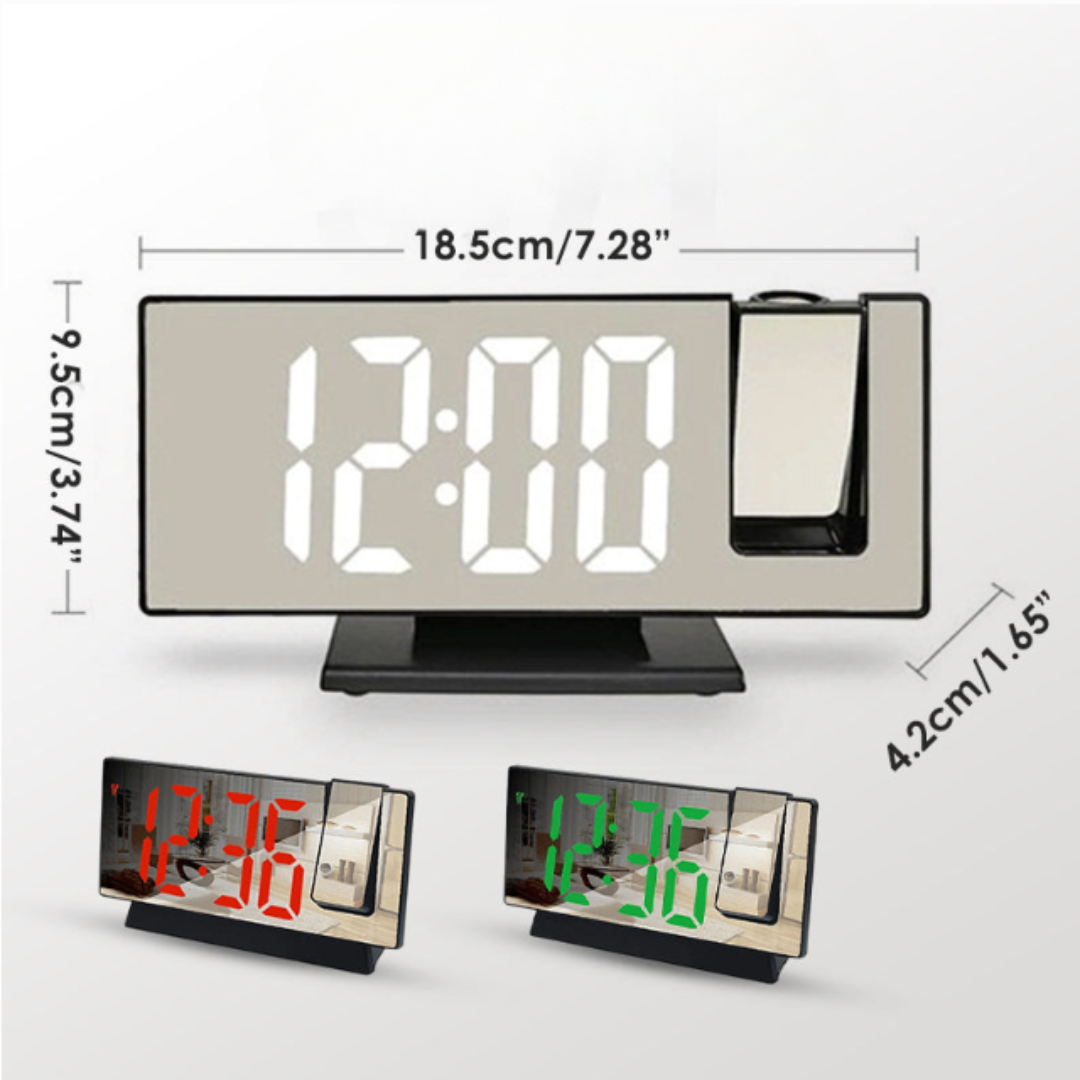 TidLys™ | Start Dagen Klogere – LED Projektion Vækkeur til Perfekt Tid