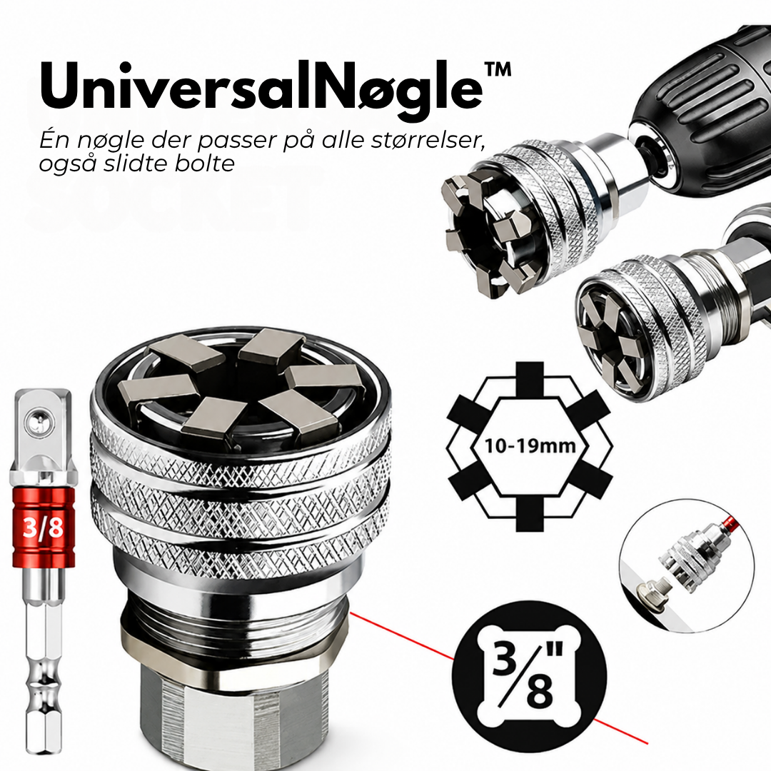 UniversalNøgle™ Én nøgle der passer på alle størrelser, også slidte bolte