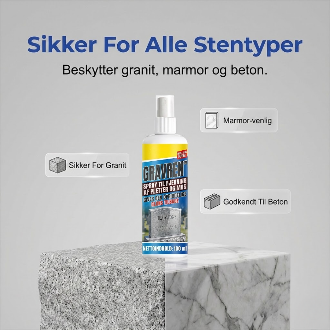 GravRen™ Rengørings- og restaureringsspray til gravsten