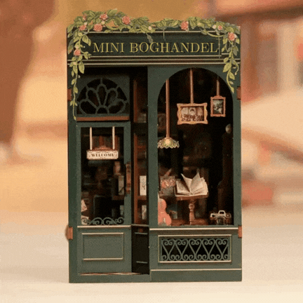Mini boghandel – byggesæt til bogreolen