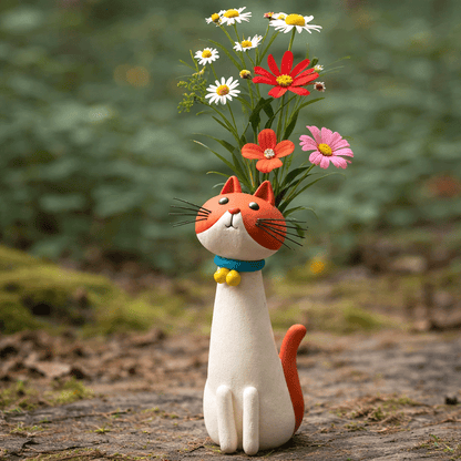 MjauVase™ Dekorativ katte-vase i keramik