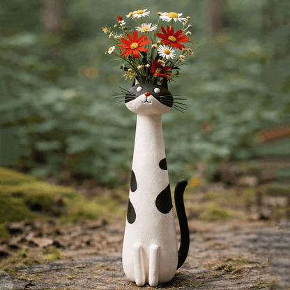 MjauVase™ Dekorativ katte-vase i keramik