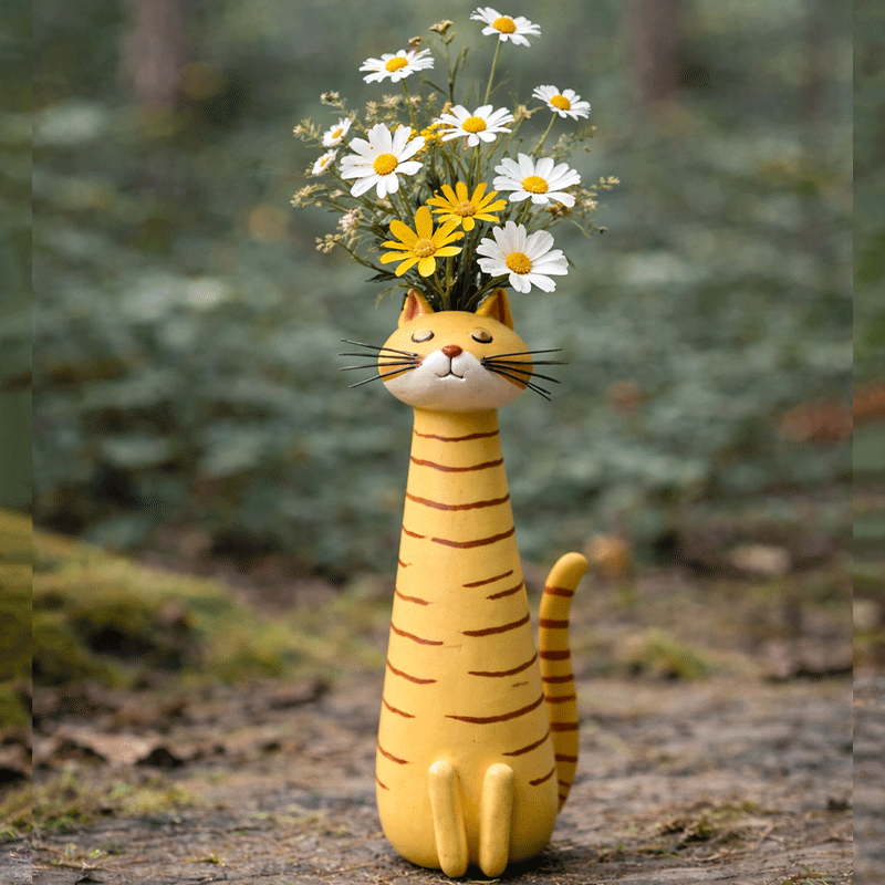 MjauVase™ Dekorativ katte-vase i keramik