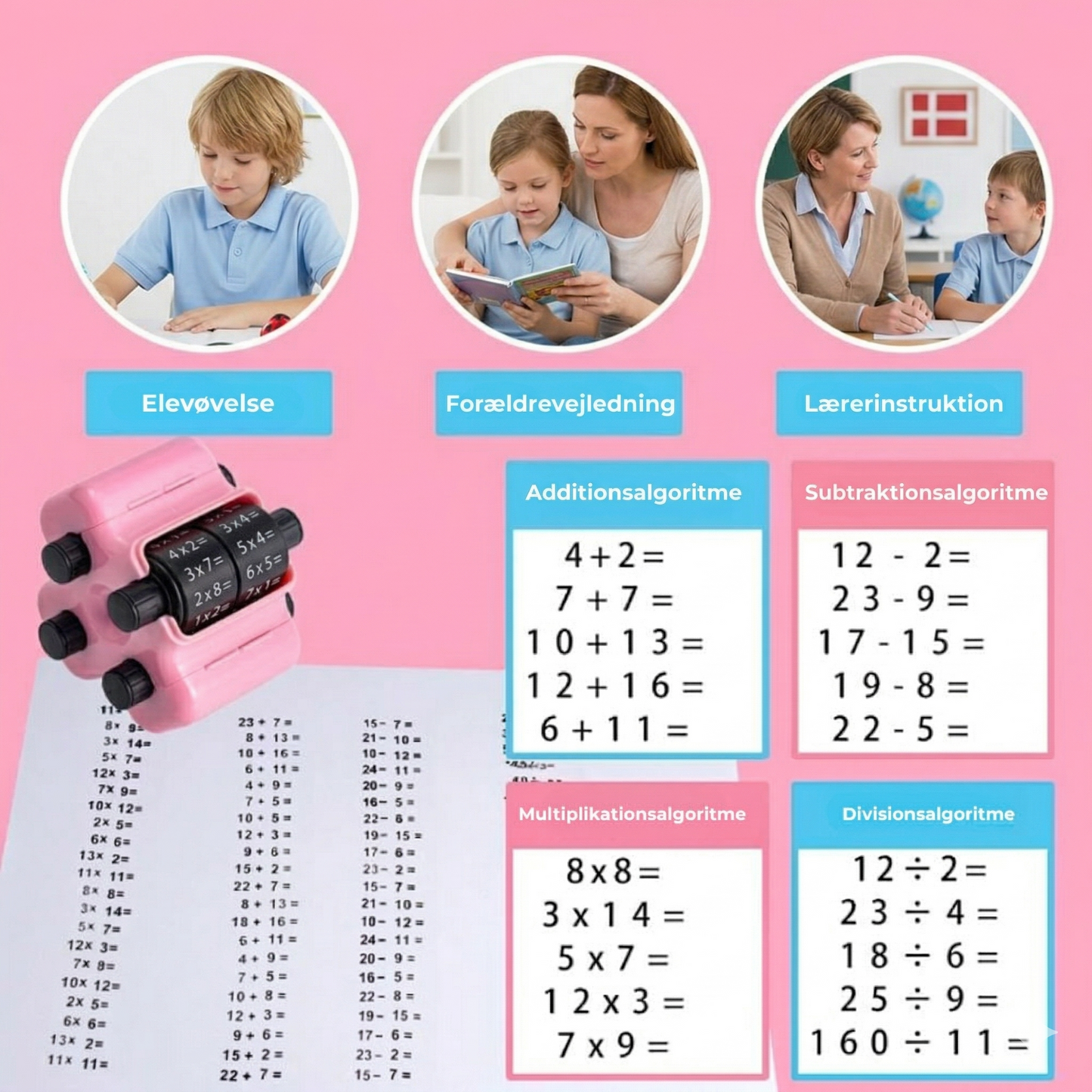 RegnRulle™  Sjov matematikstempel til børn – øv plus, minus, gange og dele