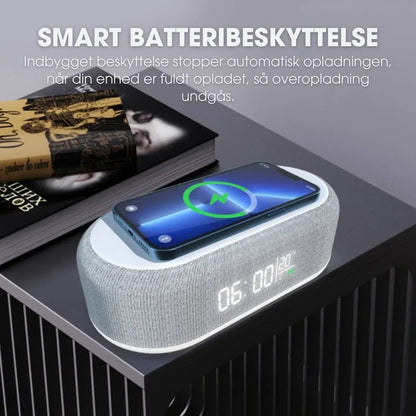 NatStation™ | 6-i-1 Multifunktionel Trådløs Ladestation – Alt-i-én Komfort til Dit Natbord ✨