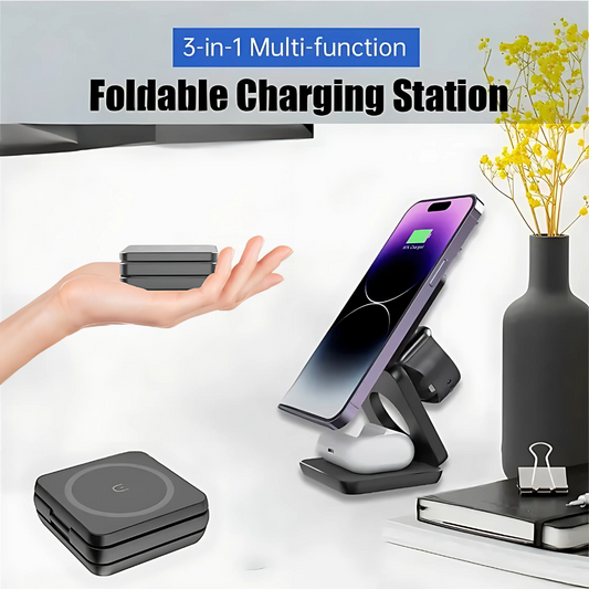 OpladStativ™: Multifunktionel Foldbar Magnetisk Opladnings Stativ