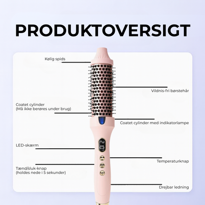 GlansRulle™ Ionisk hårbørste – salonglans hjemme på 10 minutter