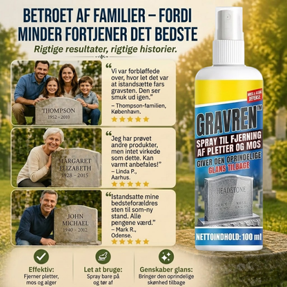 GravRen™ Rengørings- og restaureringsspray til gravsten