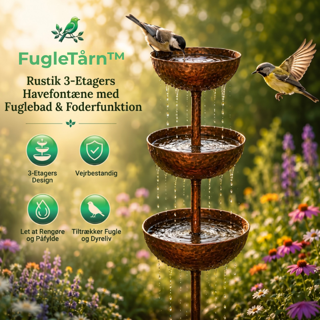 FugleTårn™ Rustikt 3-etagers fuglebad