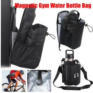 MagniBottle™ Magnetisk vandflaskeholder til fitnesscenter med telefonlomme